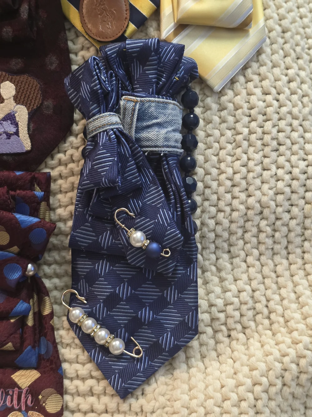 Classic Navy Blue Beaded Necklace for Women